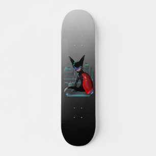 Skateboard Siamese Cat Cyberpunk Ninja