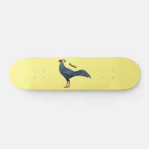 Skateboard Siamese fireback bird cartoon illustration