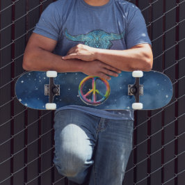 Skateboard Signe de la paix dans l'espace
