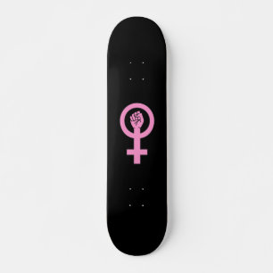 Skateboard Signe féministe noir