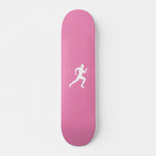 Skateboard Silhouette de coureur avec ligne de battement de c