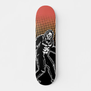 Skateboard Silhouette de la créature du sasquatch noir de Bi