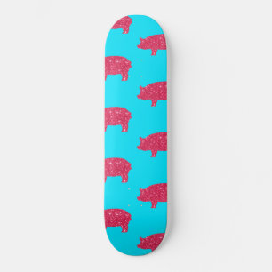 Skateboard Silhouette de Porky Pig Rose Pailleté Féminin Ferm