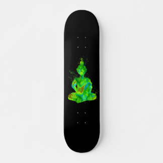 Skateboard Silhouette du Bouddha Vert