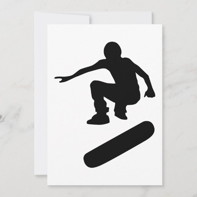 Skateboard-Silhouette Einladung (Vorderseite)