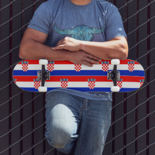 Skateboard Simple moderne Croatie National Drapeau Vêtements