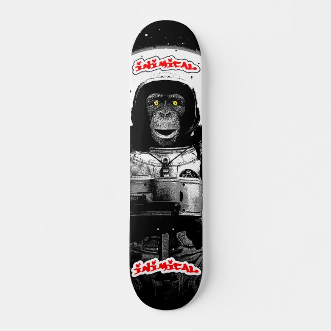 Skateboard Singe astronaute inimitable (Devant)