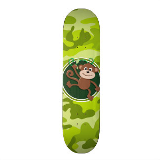 Skateboard Singe ; camo vert vif, camouflage