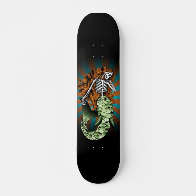 Skateboard Sirène squelettique (Devant)
