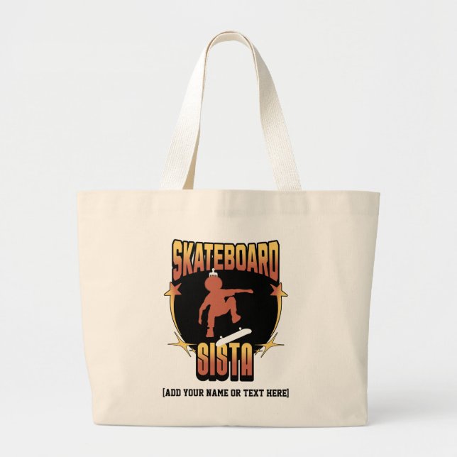 SKATEBOARD SISTA Afro Skateboarding Individuelle N Jumbo Stoffbeutel (Vorne)