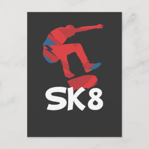 Skateboard Sk8 Skater Geschenk Postkarte