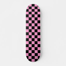 Skateboard Skate À damiers noir et rose