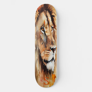 Skateboard skate aquarelle Golden Lion King