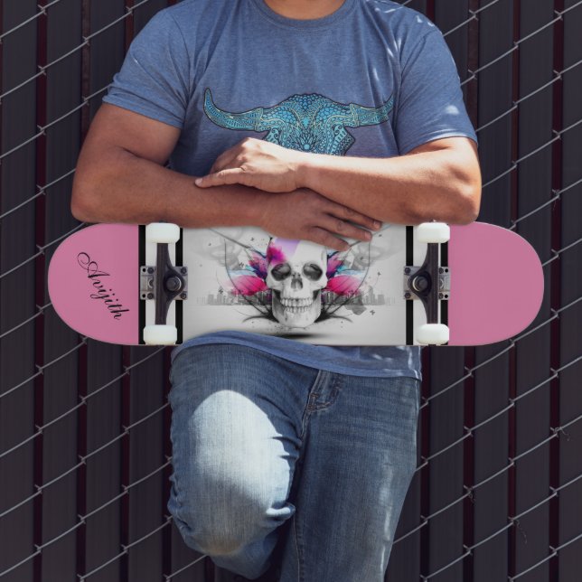 Skateboard Skate blanc moderne personnalisé (Extérieur 3)