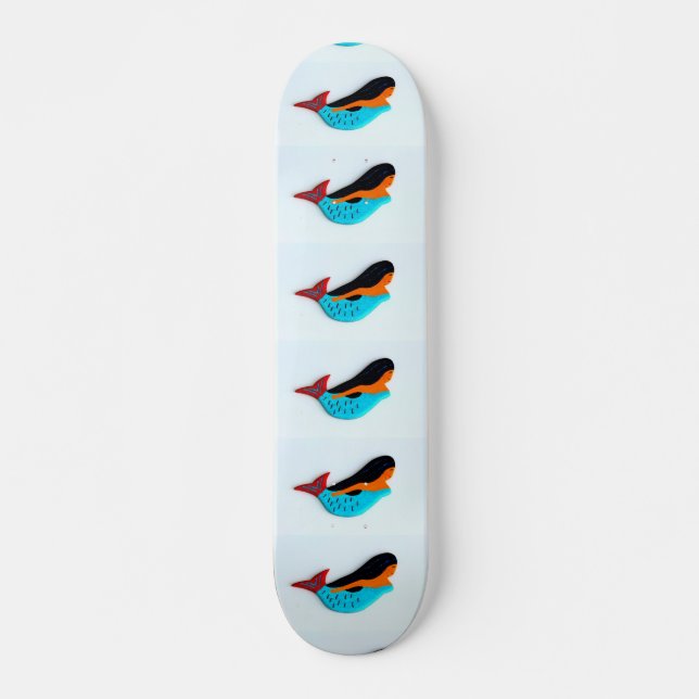 Skateboard skate de sirène bleu (Devant)