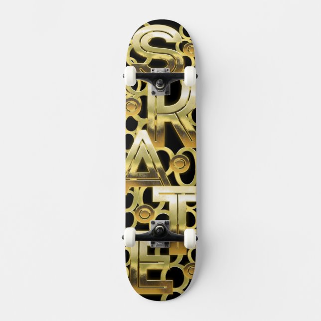 Skateboard SKATE en or massif (Recto)