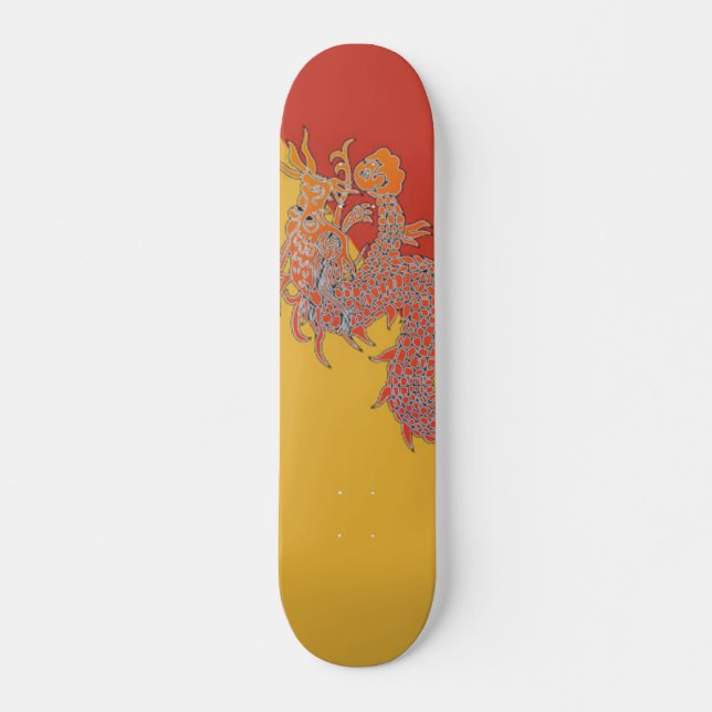 Skateboard Skate Orange Dragon (Devant)