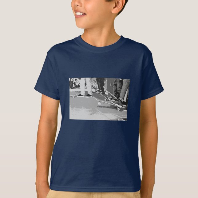 Skateboard Skate Park Graffiti Kinder Skater T-Shirt (Vorderseite)