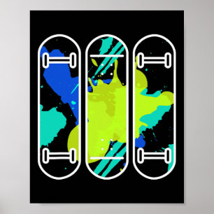 Skateboard Skate Skateboarding 90er Ästhetik Maler Poster