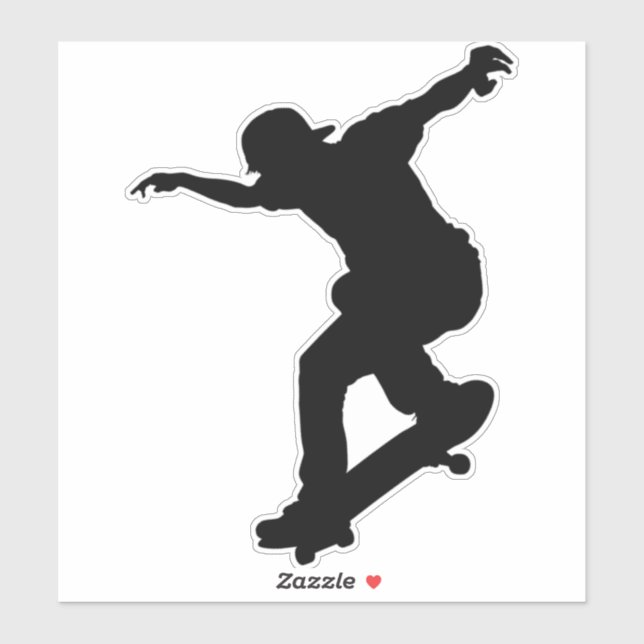 Skateboard, skateboard Custom-Cut Vinyl Sticker (Feuille)