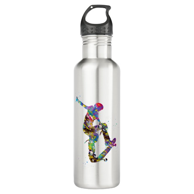 Skateboard, Skateboard Edelstahlflasche (Vorderseite)
