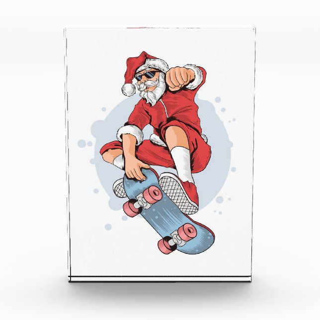 Skateboard Skateboard Snowman Fotoblock (Vorderseite)