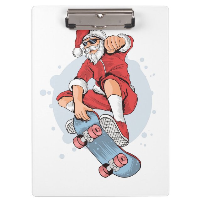 Skateboard Skateboard Snowman Klemmbrett (Vorderseite)