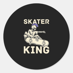 Skateboard Skateboarder - Skateboarden Skate-König Runder Aufkleber