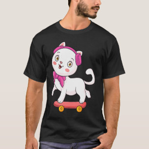 Skateboard Skateboarder Skateboarding Katze T-Shirt
