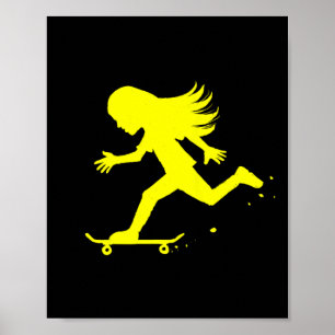 Skateboard Skateboarder Teenager Tween Mädchen Ska Poster