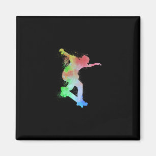 Skateboard Skateboarder Wasserspritzer Skater - Sk Magnet