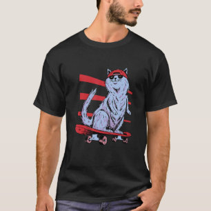 Skateboard Skateboarding Katze T-Shirt