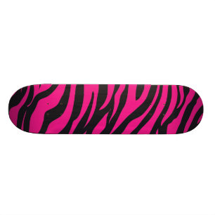 Skateboard Skateboards cool pour filles rose noir Zebra Strip