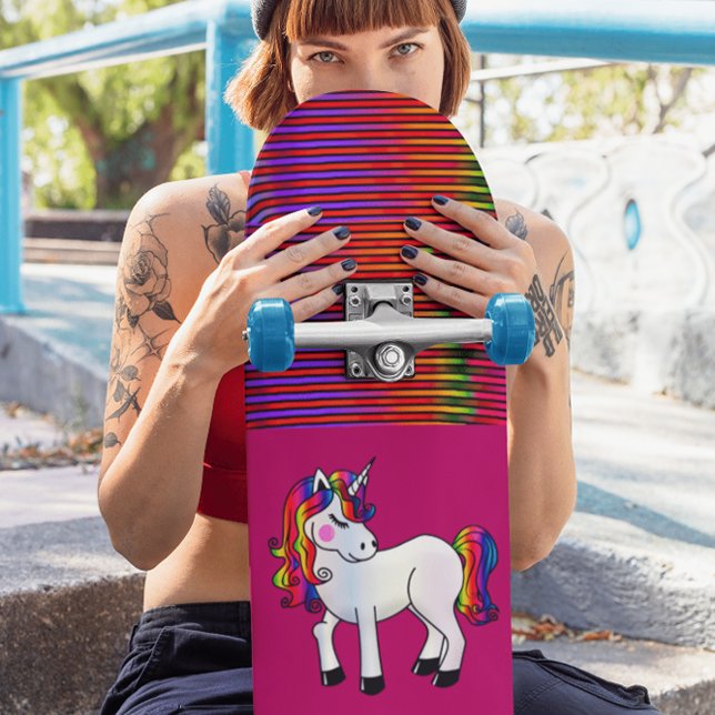 SKATEBOARD SKATEBOARDS UNICORN ROSE POUR LES FILLES (Créateur téléchargé)
