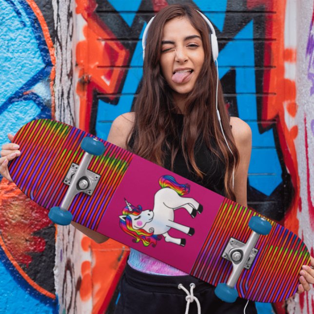 SKATEBOARD SKATEBOARDS UNICORN ROSE POUR LES FILLES (Créateur téléchargé)