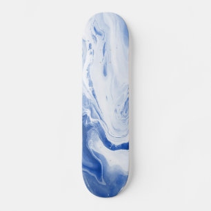 Skateboard Skateboards vagues bleu aquarelle