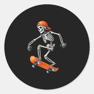Skateboard-Skelett-Halloween-Kostüm Lustige Männer Runder Aufkleber