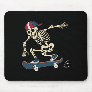 Skateboard Skelett Halloween Skateboarding Skater Mousepad