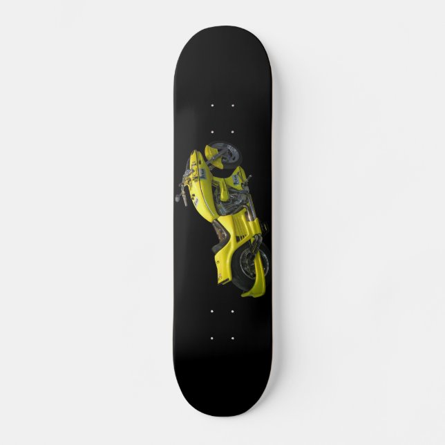 Skateboard Ski moto jaune (Recto)