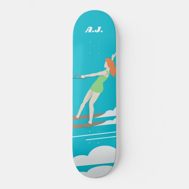 Skateboard Ski nautique de style vintage (Recto)