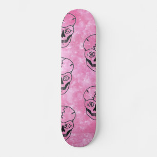 Skateboard Skull noir Pink skboard deck