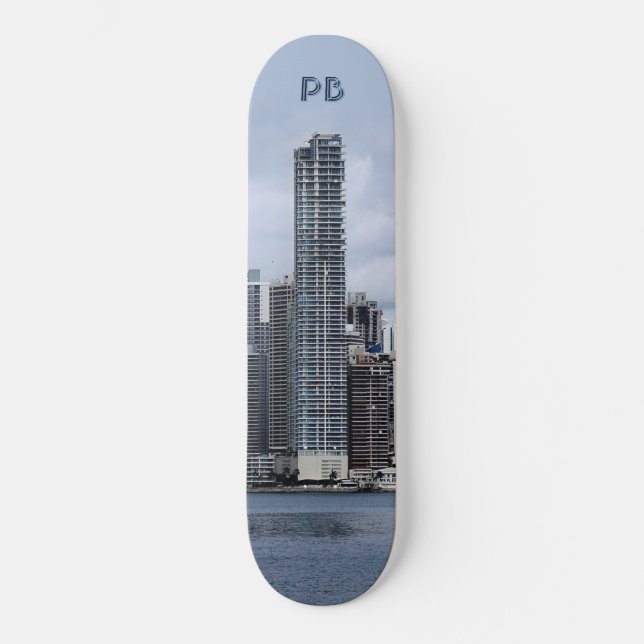Skateboard Skyscraper avec vos initiales (Recto)