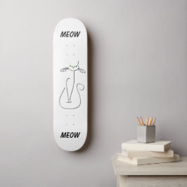 Skateboard Slinky Black Cat Meow Meow Texte Personnalisé Yeux