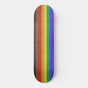 Skateboard SlipperyJoe's inclusive gay pride flag wooden blac