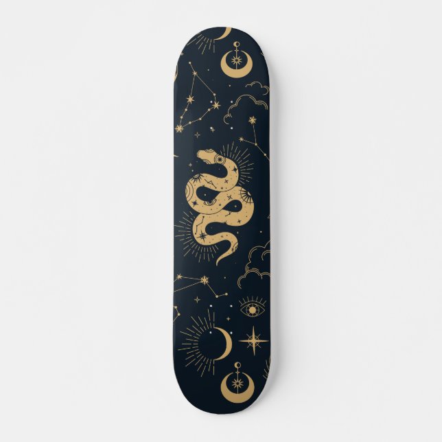 Skateboard Soleil et Lune - Astronomie Witch (Devant)