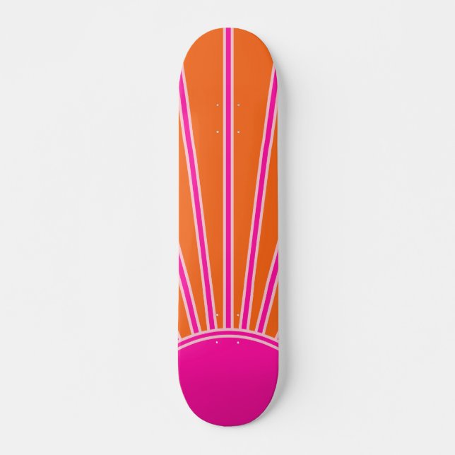 Skateboard Soleil Sunrise Orange Et Rose Chaud Preppy Sunshin (Devant)