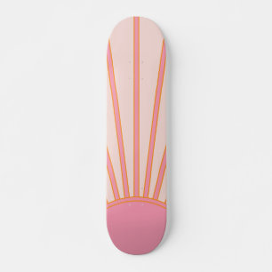 Skateboard Soleil Sunrise rose Abstrait Retro Sunshine