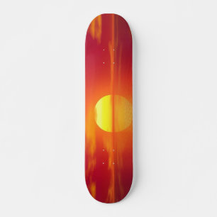 Skateboard Soleil sur mer d'Orange Océan calme