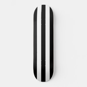 Skateboard Solid Black & White Strip