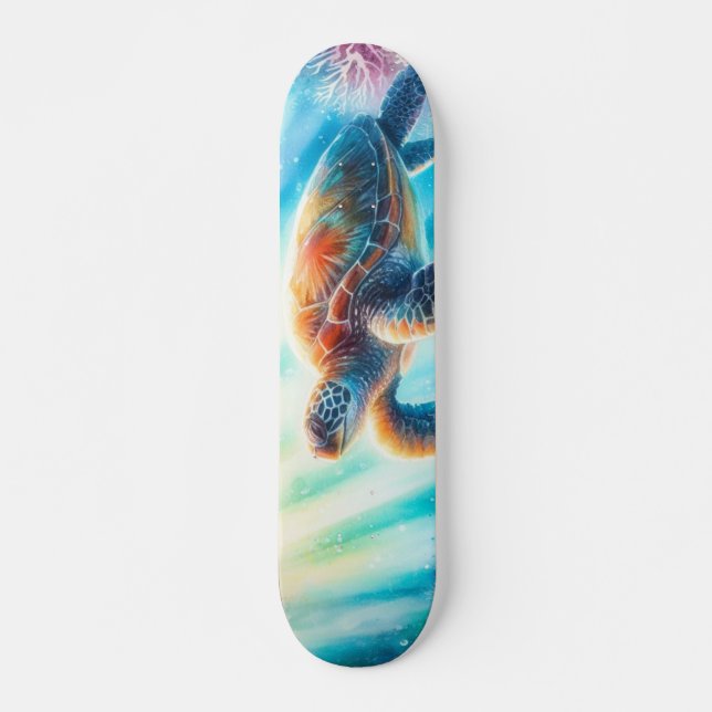 Skateboard Sous la tortue de mer (Devant)